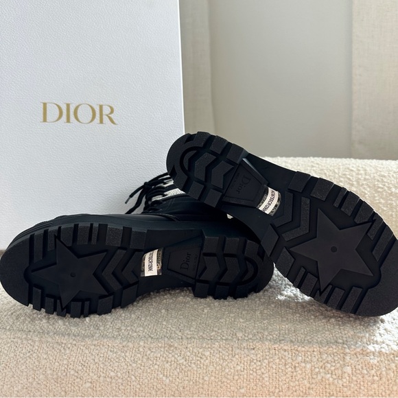 KEEPING • Christian Dior D-Major Moto Black Mid Calf Boots Shoes - Picture 14 of 15